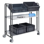 Trolley with inclined shelf 3 levels, KOKM168-3LL-ERGO