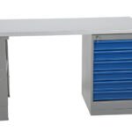 Desk 1600x800 mm with drawers, metal top and adjustable height, I743343