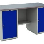 Töölaud 1600x700 mm kahe riiuliboksi ja metallkattega