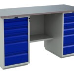 Töölaud 1600x700 mm kahe sahtliboksiga