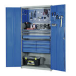 Metal cabinet for tools 2000x1020x540 mm RAL 7035/5010, I74000