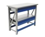 Töölaud 1000x500 mm kahe sahtli ja metallkattega, PRMAST105
