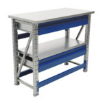 Töölaud 1000x500 mm kahe sahtli ja metallkattega, PRMAST105