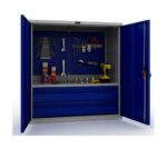 Metal cabinet for tools 1000x950x500 mm, with two drawers and perforated sheet, PR021020