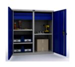 Metal cabinet for tools 1000x950x500 mm, with partition and two small drawers, PR100302