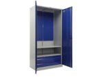 Metallkapp tööriistadele 1900x950x500 mm, kahe riiuli, kahe sahtli ja perforeeritud plekiga, PR042020 - Image 2