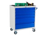 Komplekteerimiskäru 738x750x453 mm, viie sahtli ja ratastega