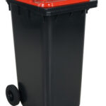Prügikonteiner 240L, punase kaanega, I2431203