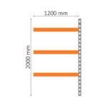 Meediumriiuli jätkuosa 2000 x 1200 x 600mm