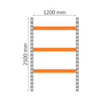 Media shelf base 2500 x 1200 x 600mm