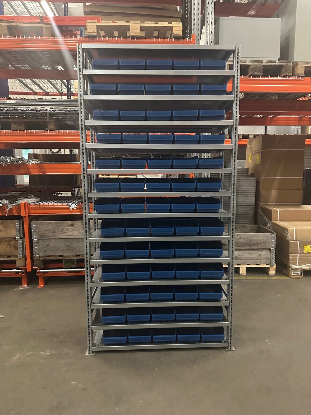 Полка для коробок 2100x994x400, 65 коробок 400x180x95 мм — изображение 2