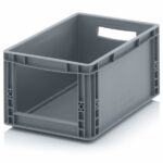 Plastkast kaaneta, eest avatud, 400x300x220 mm, hall. TB965635