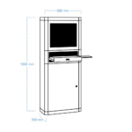 Arvutikapp 1630x650x300 mm hall, PC24 - Pilt 2